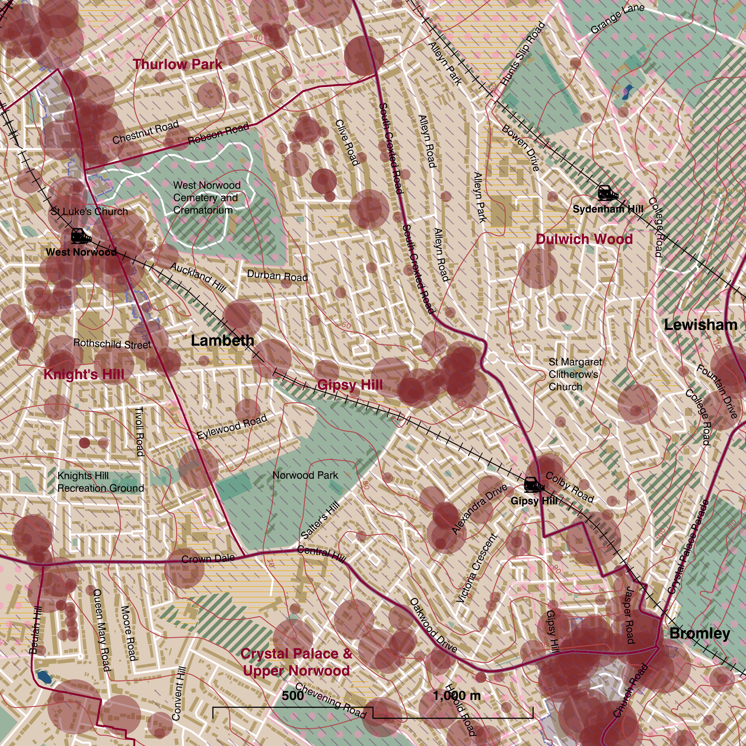Map of Gipsy Hill ward