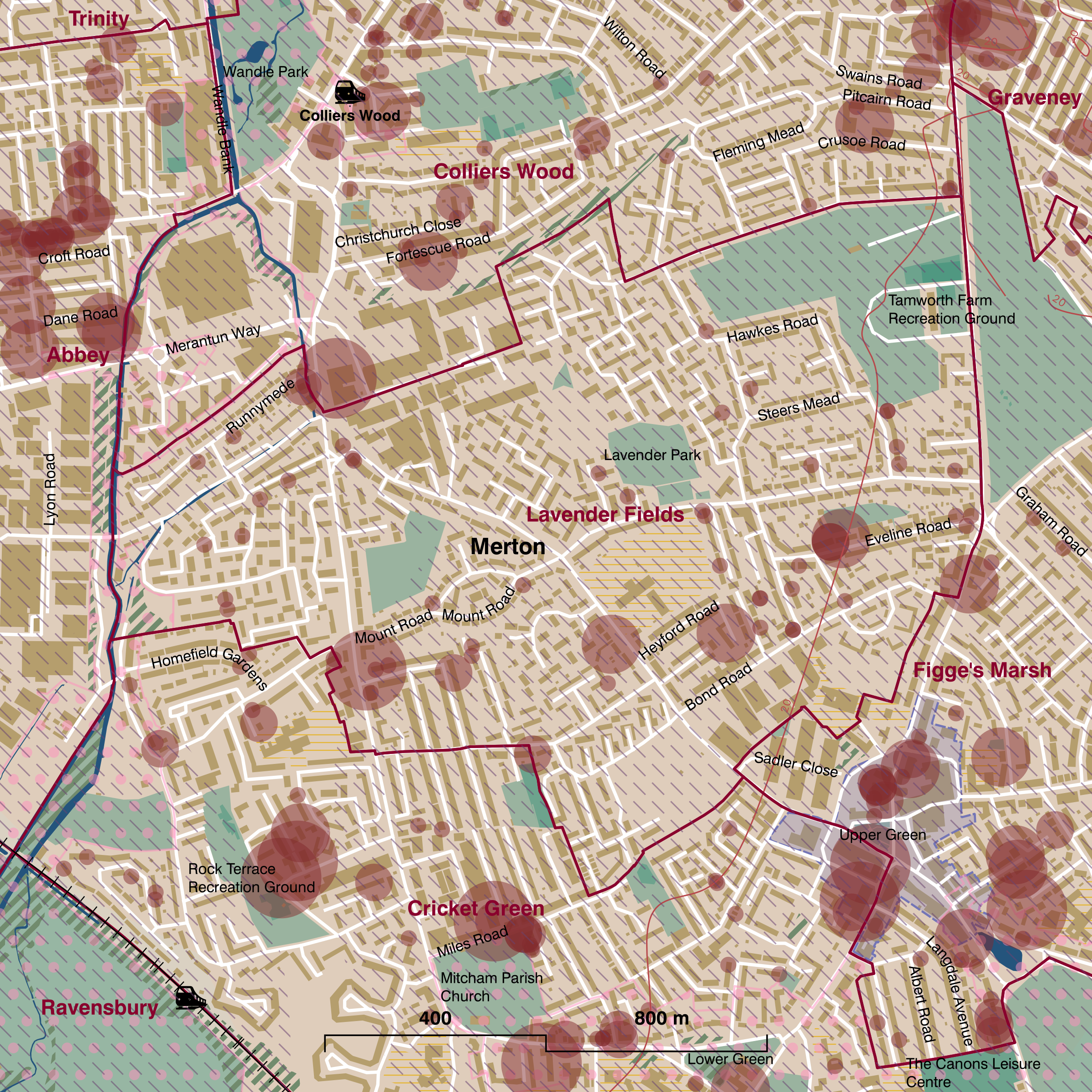 Map of Lavender Fields ward