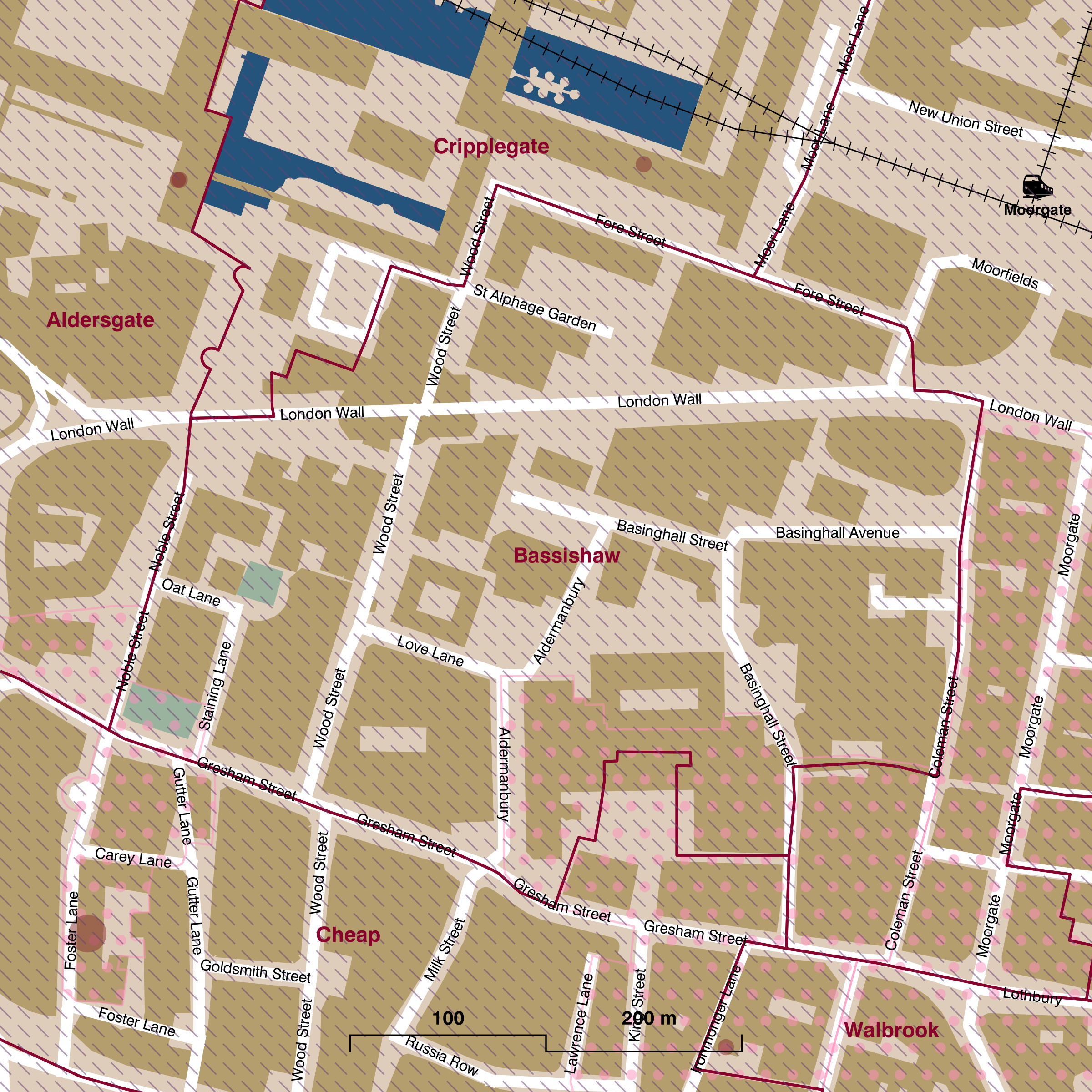 Map of Bassishaw ward