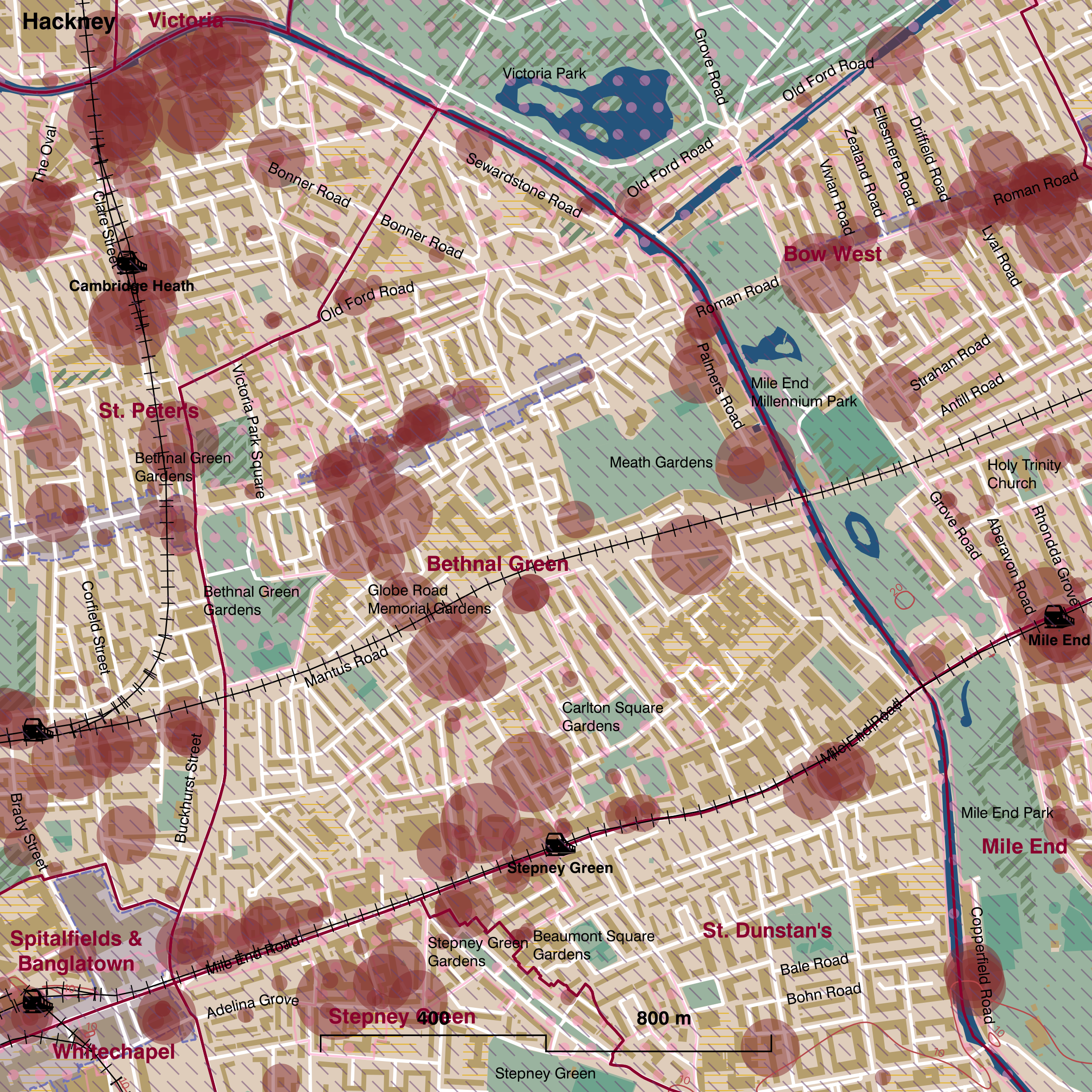 Map of Bethnal Green ward