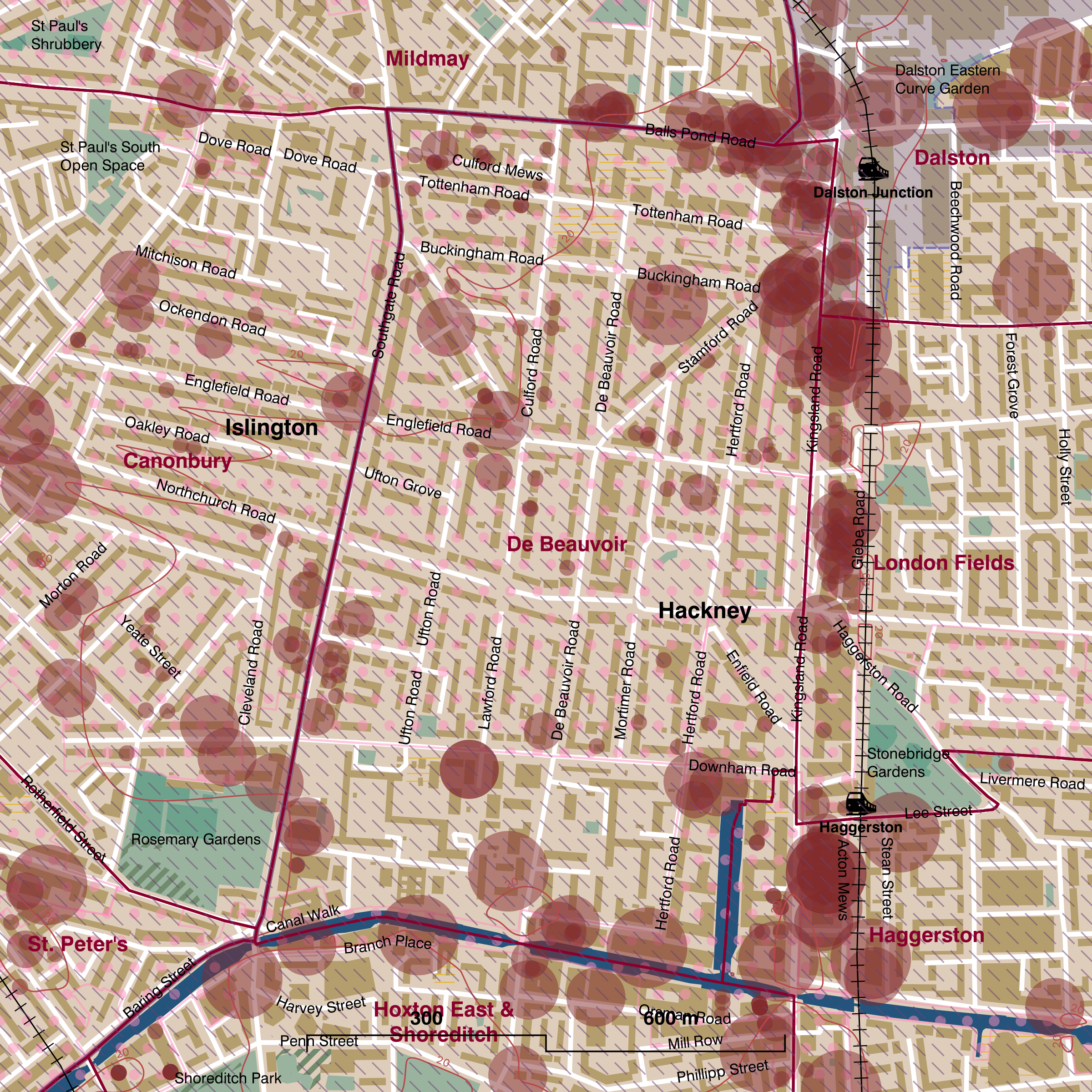 Map of De Beauvoir ward