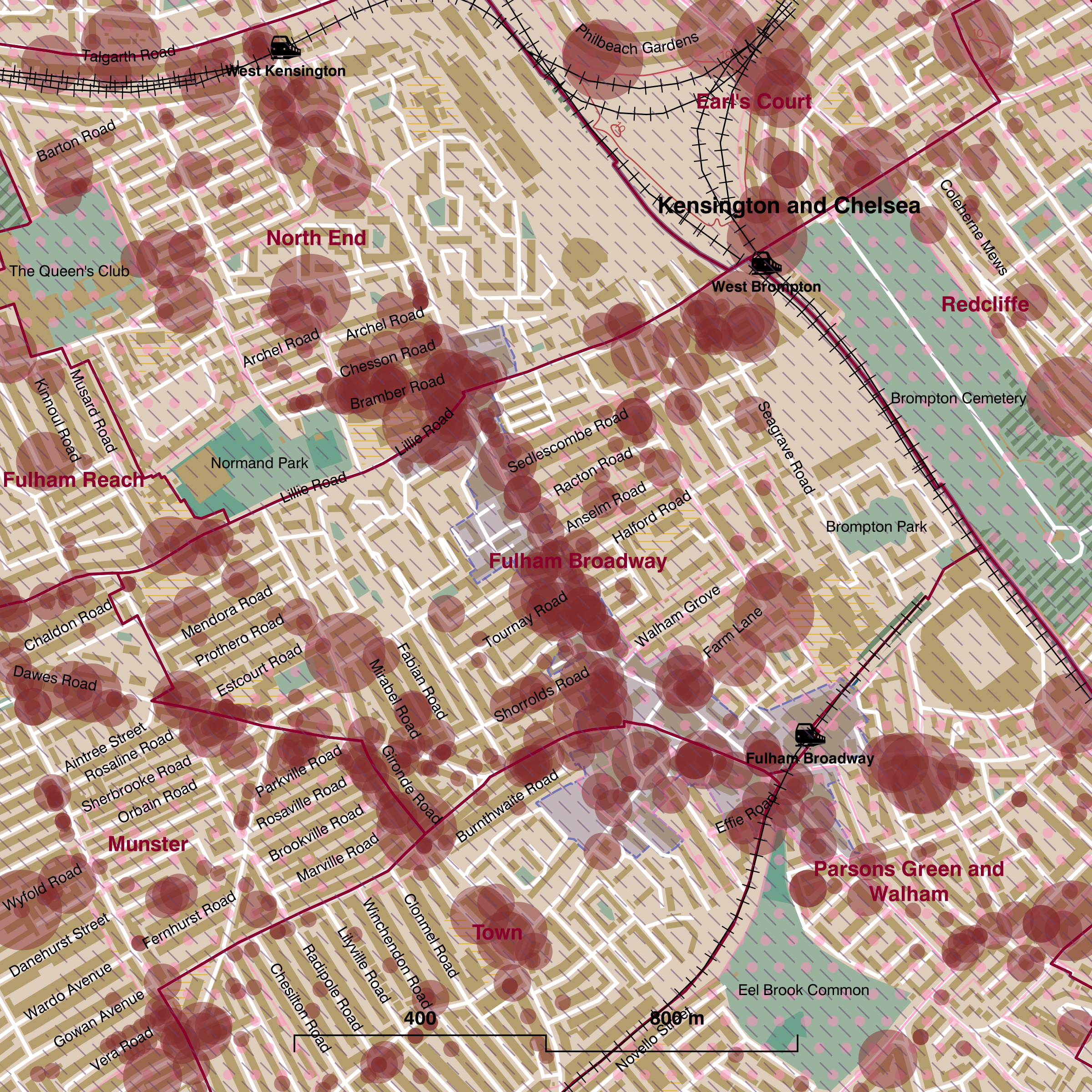 Map of Fulham Broadway ward