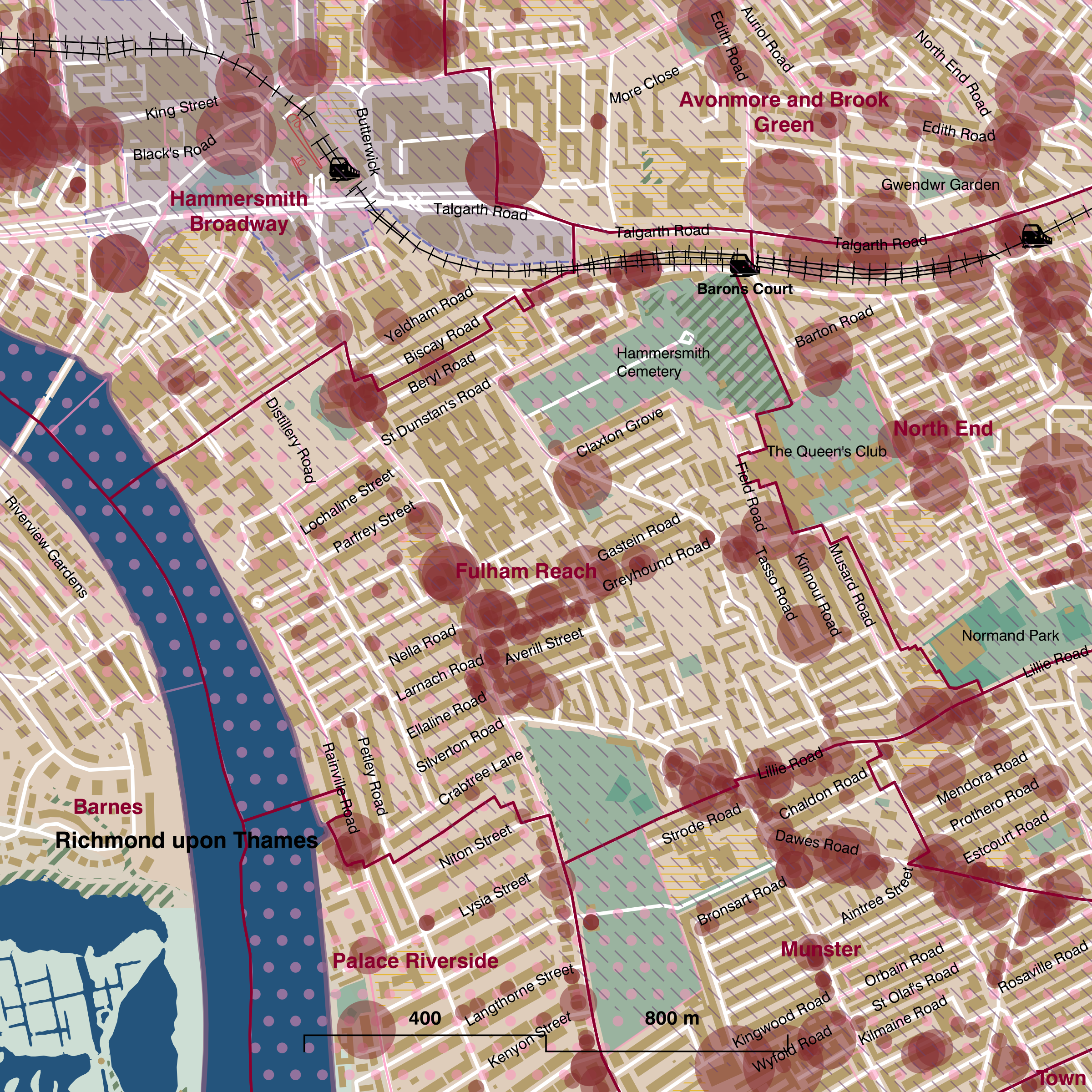 Map of Fulham Reach ward