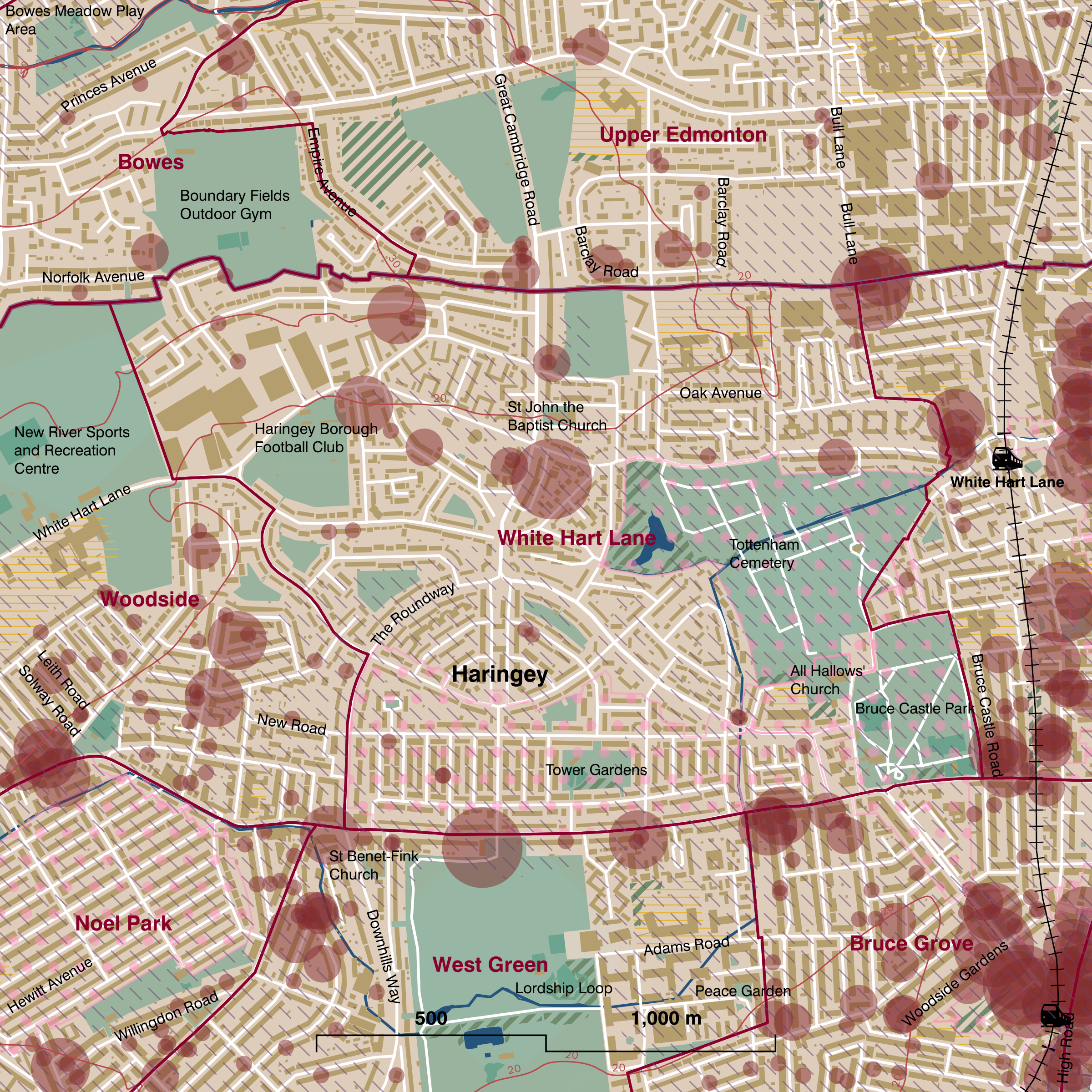 Map of White Hart Lane ward