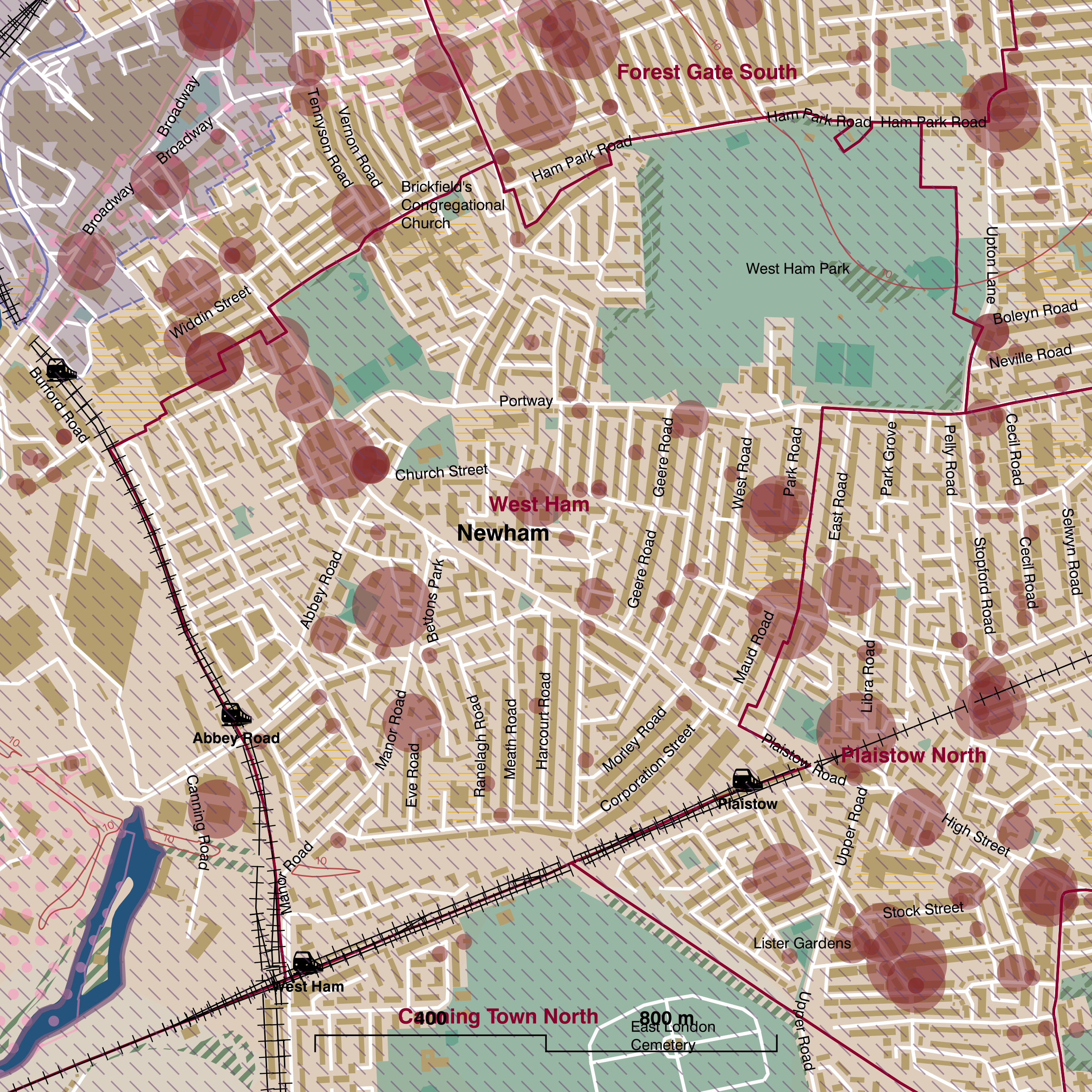 Map of West Ham ward