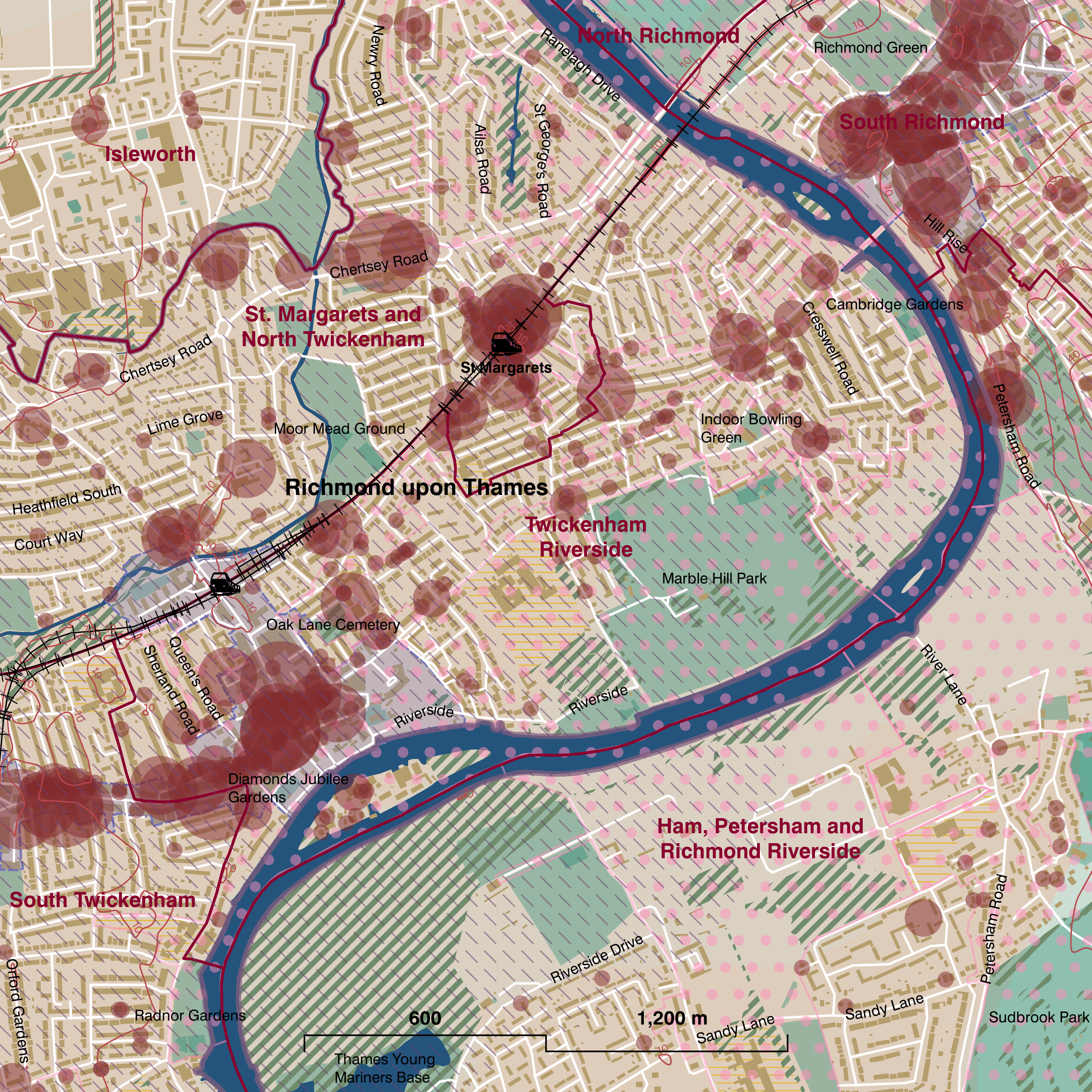 Map of Twickenham Riverside ward