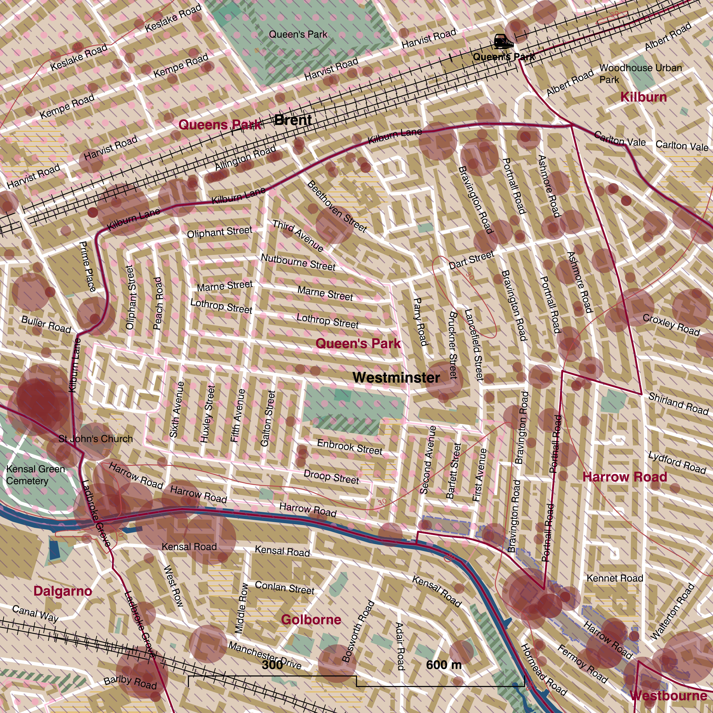 Map of Queen's Park ward