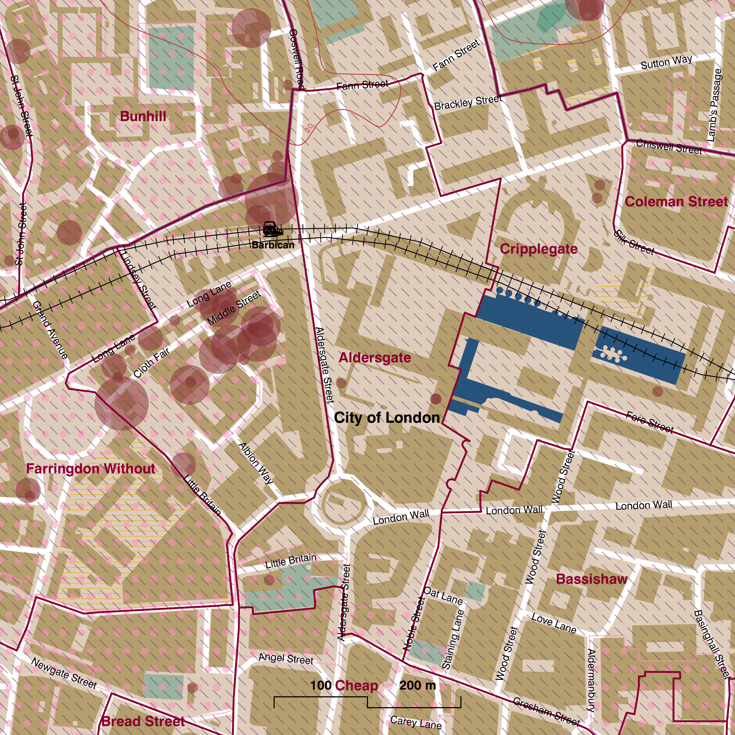 Map of Aldersgate ward