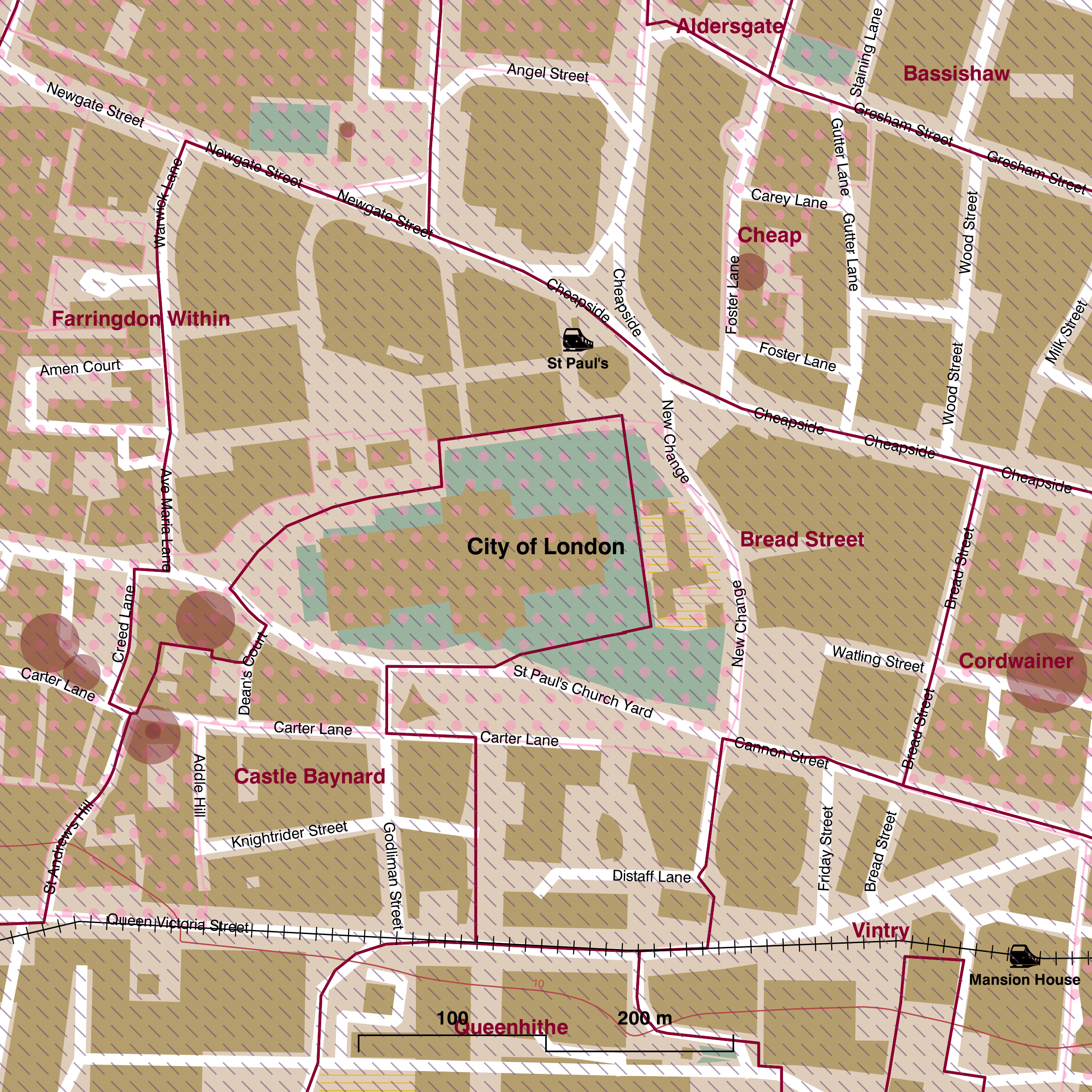 Map of Bread Street ward