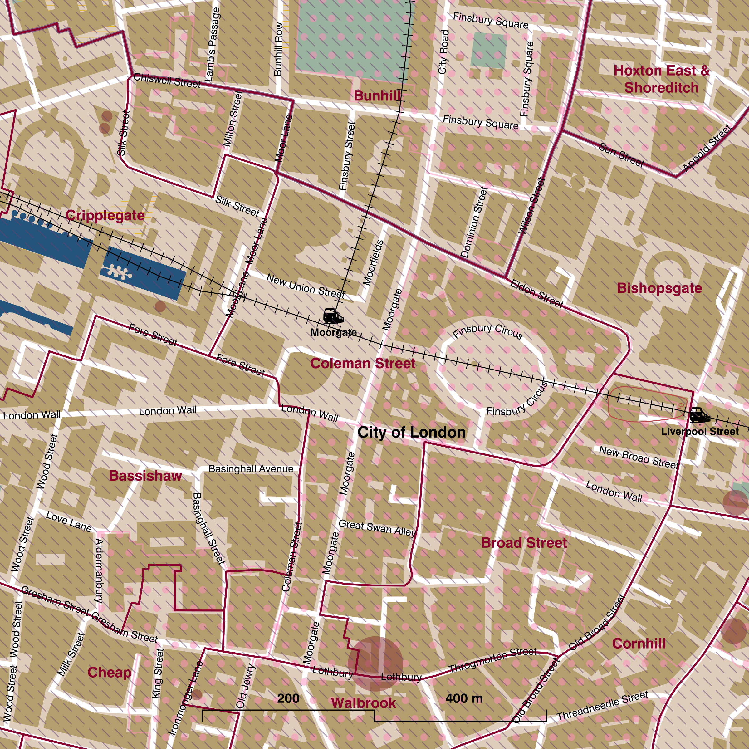 Map of Coleman Street ward