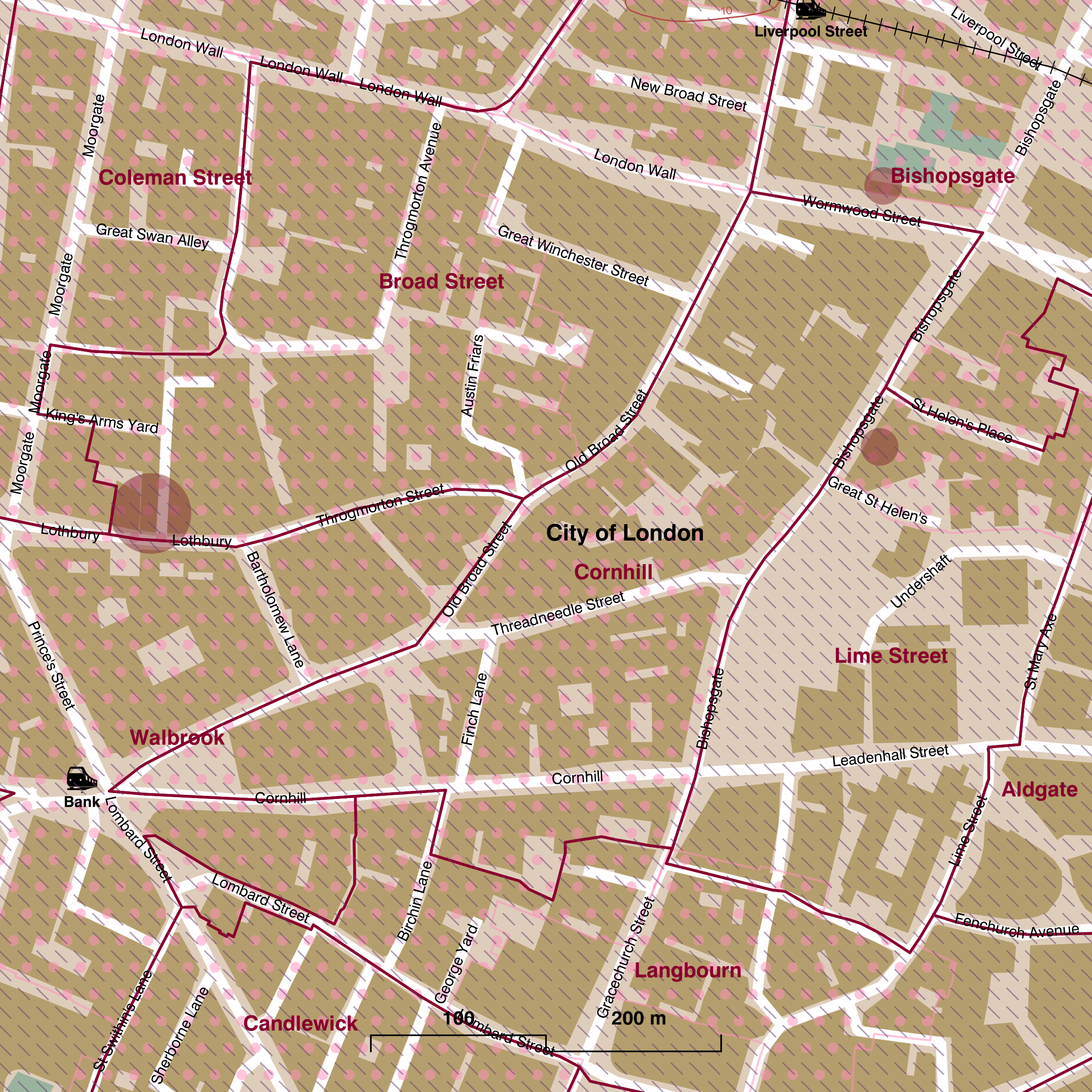 Map of Cornhill ward