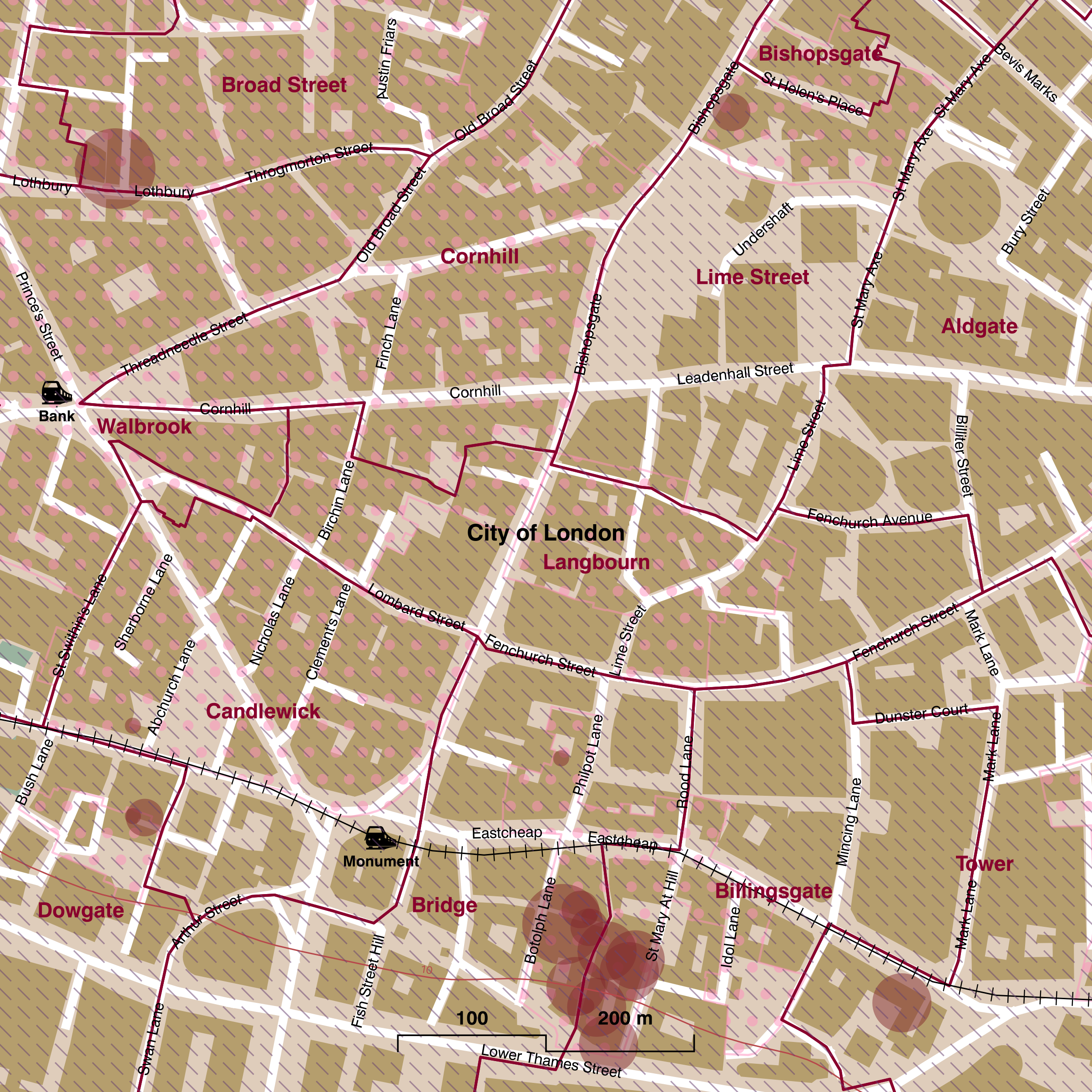 Map of Langbourn ward