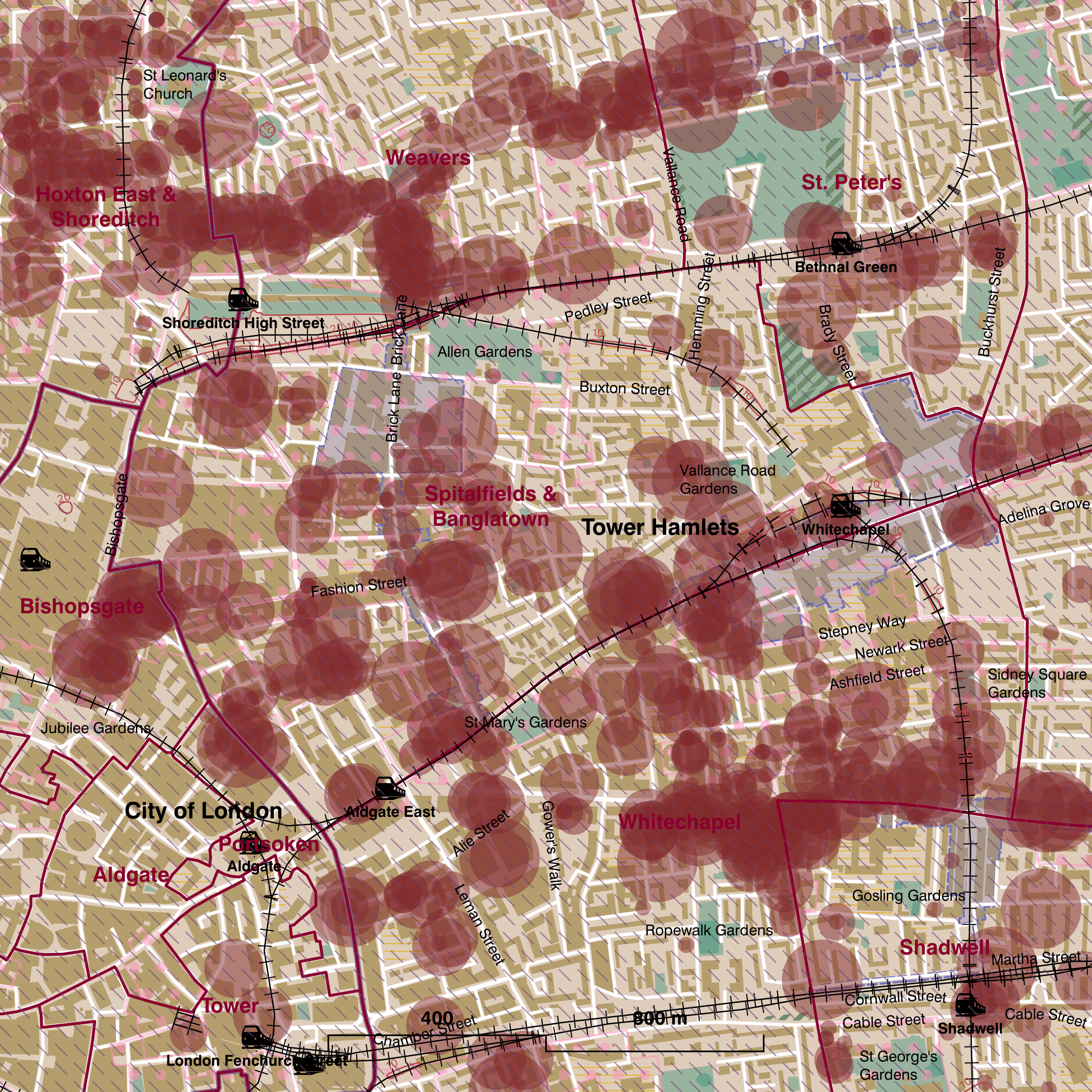 Map of Spitalfields & Banglatown ward