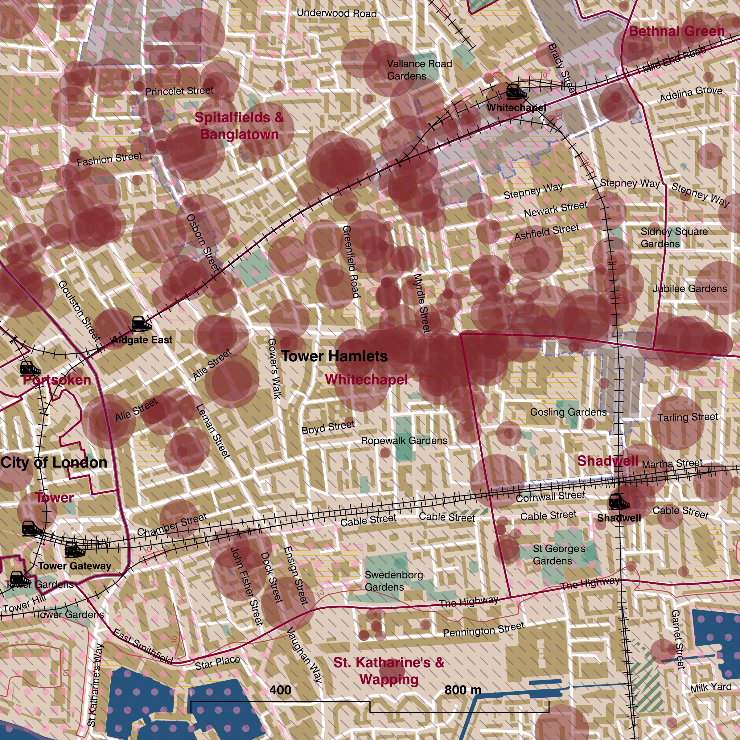 Map of Whitechapel ward