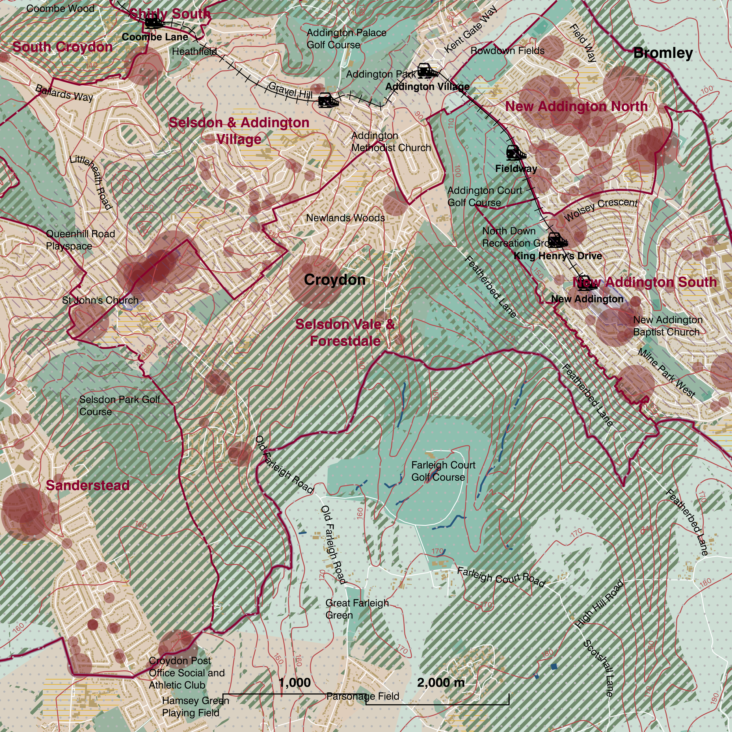 Map of Selsdon Vale & Forestdale ward